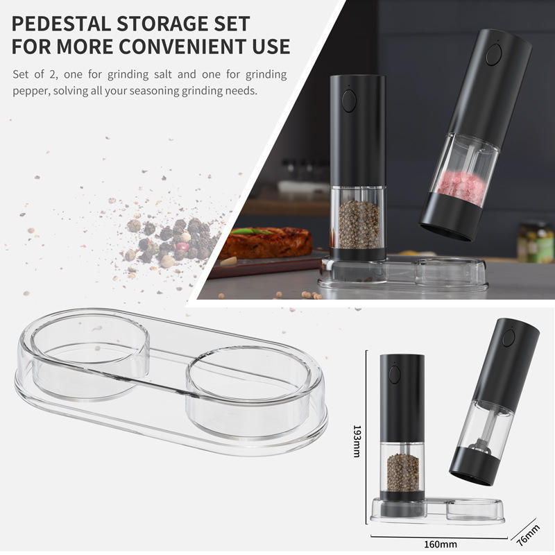 Electric Gravity Salt & Pepper Grinder Set