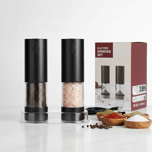 Electric Gravity Salt & Pepper Grinder Set